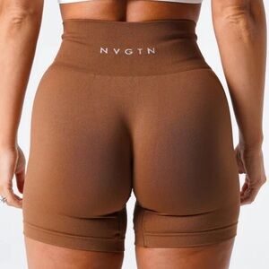 NVGTN Seamless Chocolate Brown Biker Athletic  Shorts